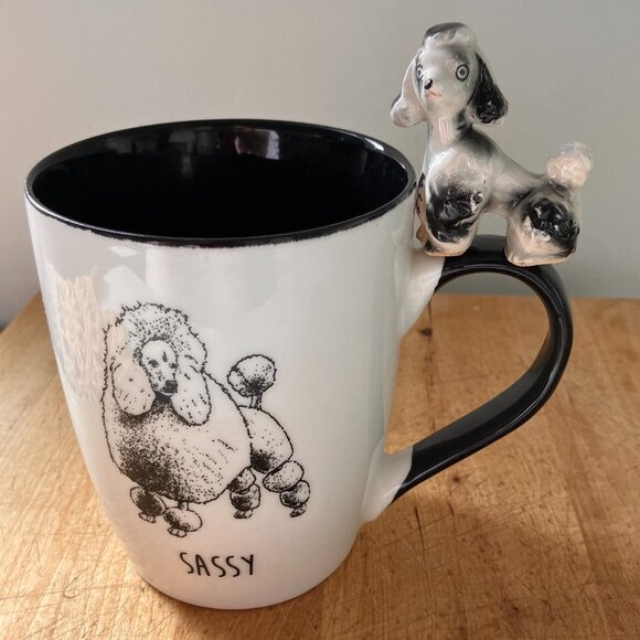 Winifred & Lily French Poodle Mug 'Sassy' with Vintage French Poodle Figurine - Picture 7 of 7